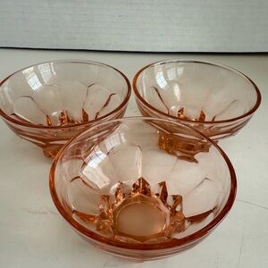 VTG French Coupe Aperitif - Aperitif Bowls Made in France Pink Set of 3 Rosaline